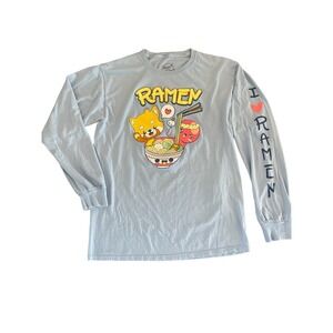 Neon Riot Shirt I Love Ramen Adult Graphic Preppy‎ Tee Light Blue Men's Medium M